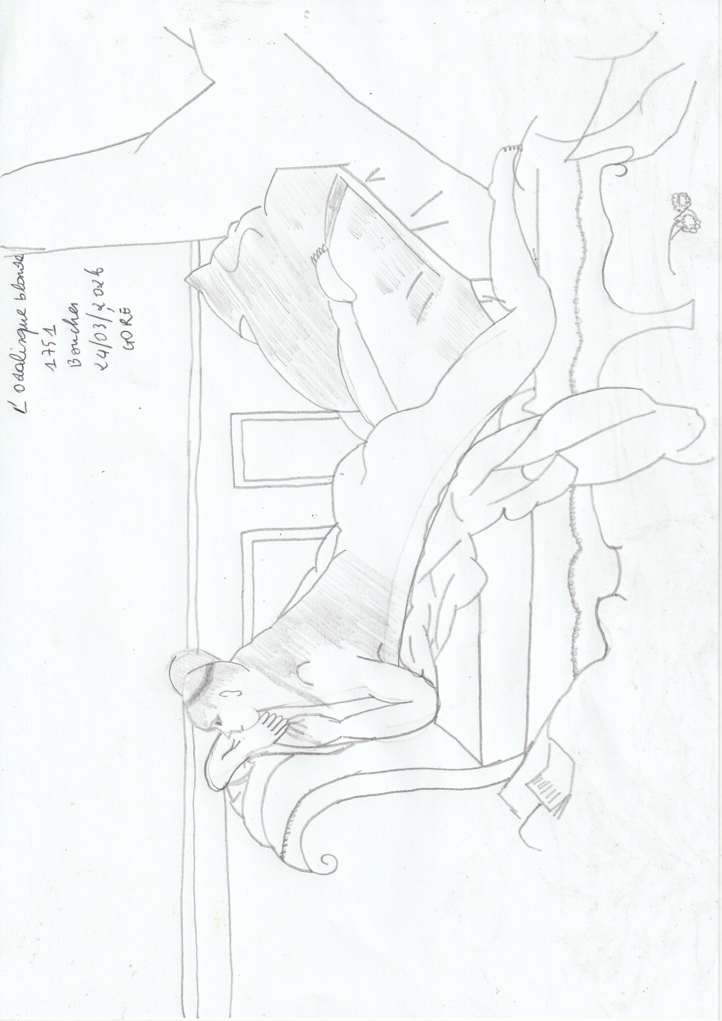 Dessin L'Odalisque blonde de GOLI Gore Gbaka